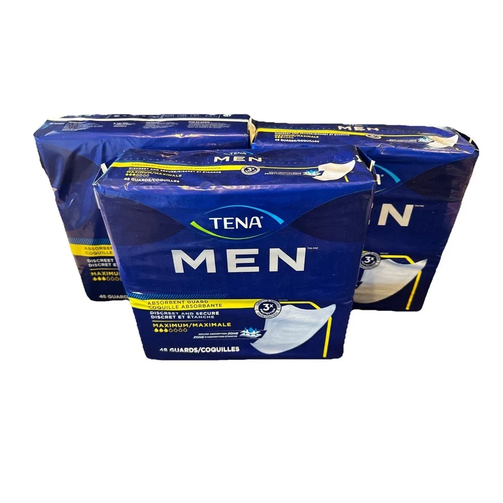 Tena Men Maximum Absorbency Men's Incontinence Pads Guards  3 packs 48ct Each - Picture 2 of 3